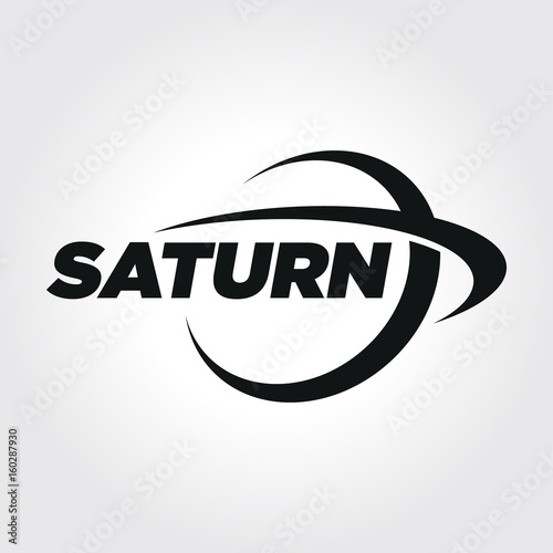 Planet Saturn Typography Symbol illustration