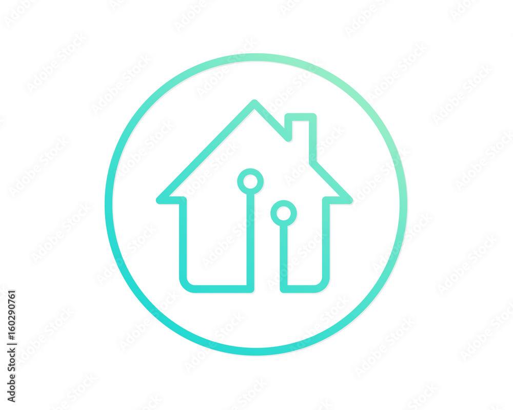 Modern House Real Estate Logo - Smart House Concept Modern House Real Estate Logo - Smart House Concept