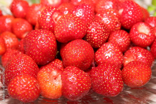 Fresh organic Strawberries Background 