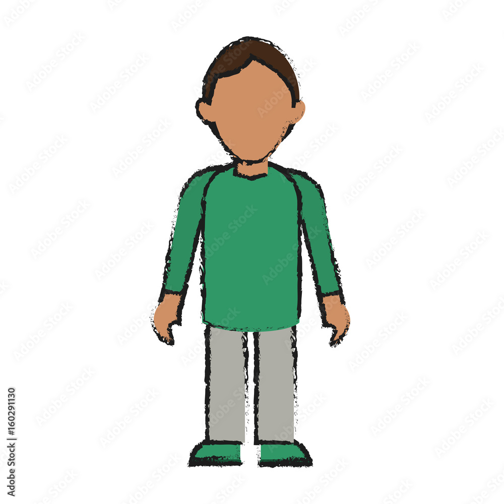 faceless young man icon image vector illustration design  sketch style