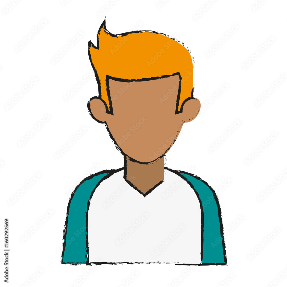 portrait of faceless young man icon image vector illustration design  sketch style