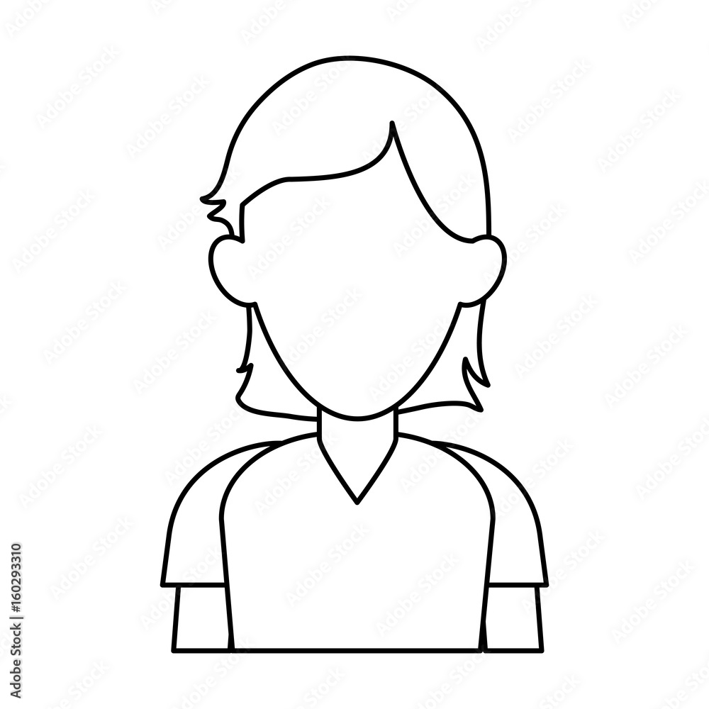 portrait of faceless woman icon image vector illustration design  black line