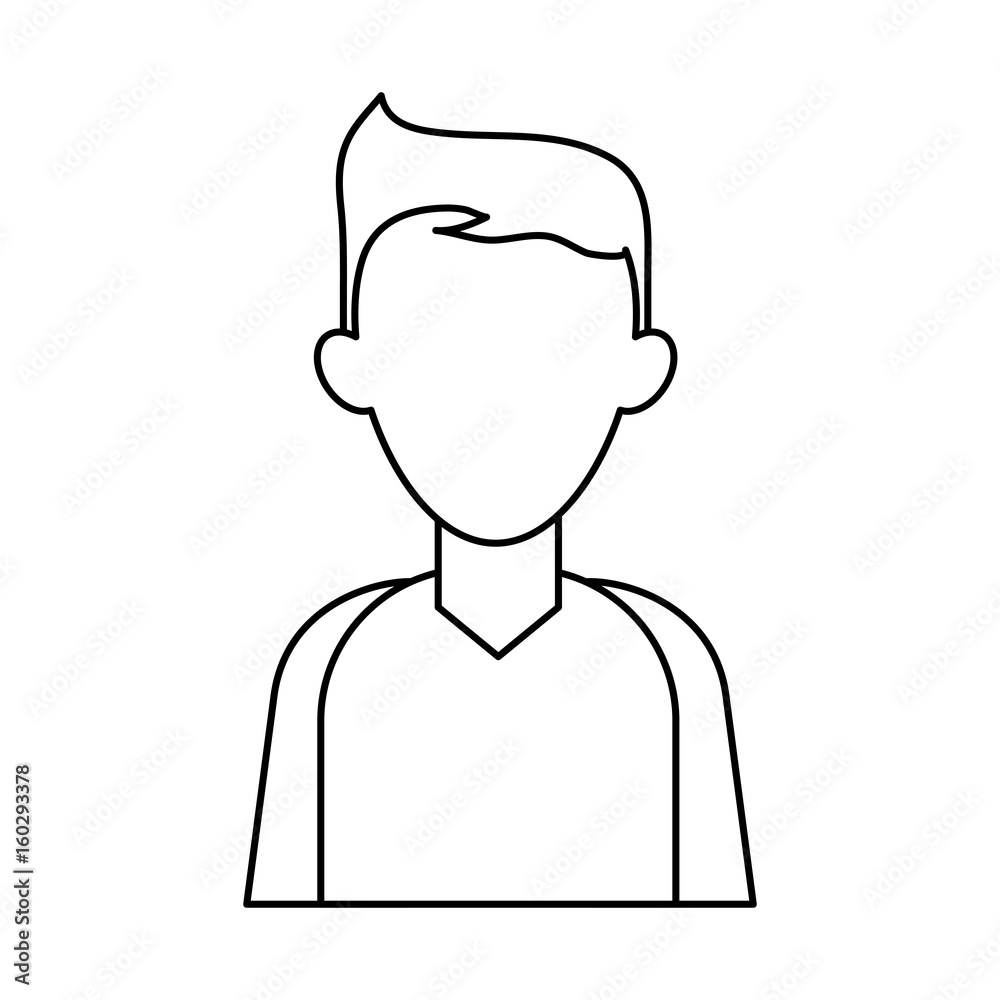 portrait of faceless young man icon image vector illustration design black line portrait of faceless young man icon image vector illustration design black line