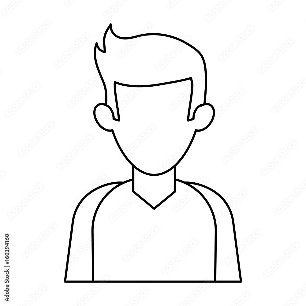 portrait of faceless young man icon image vector illustration design black line portrait of faceless young man icon image vector illustration design black line