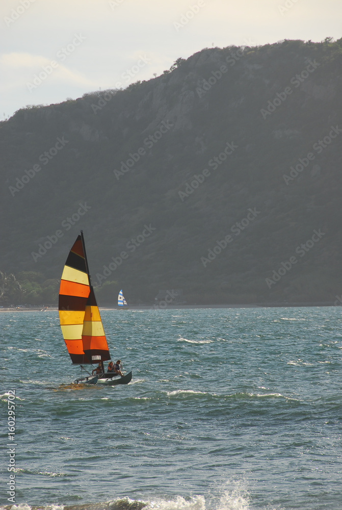Fototapeta premium Colorful catamaran in Mexico