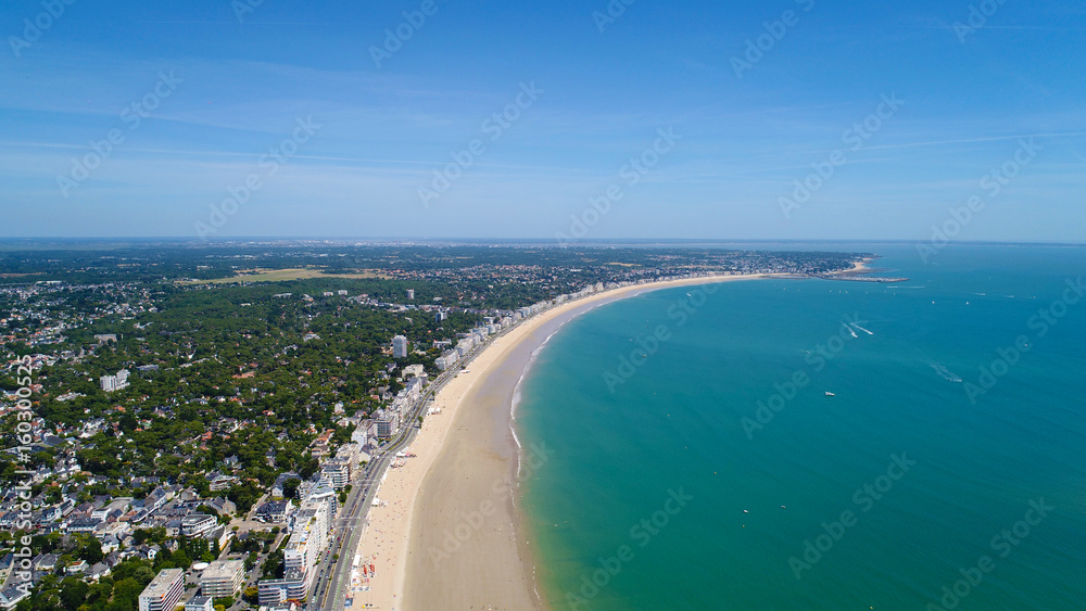 Photographie aérienne de la côte Atlantique de La Baule Escoublac et Pornichet, France