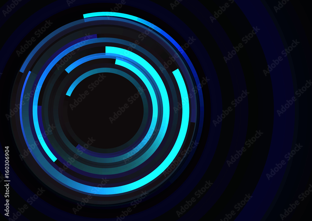 Obraz premium circle spiral line technology abstract background, digital round overlap template, vector illustration