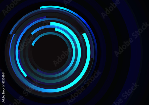 circle spiral line technology abstract background, digital round overlap  template, vector illustration