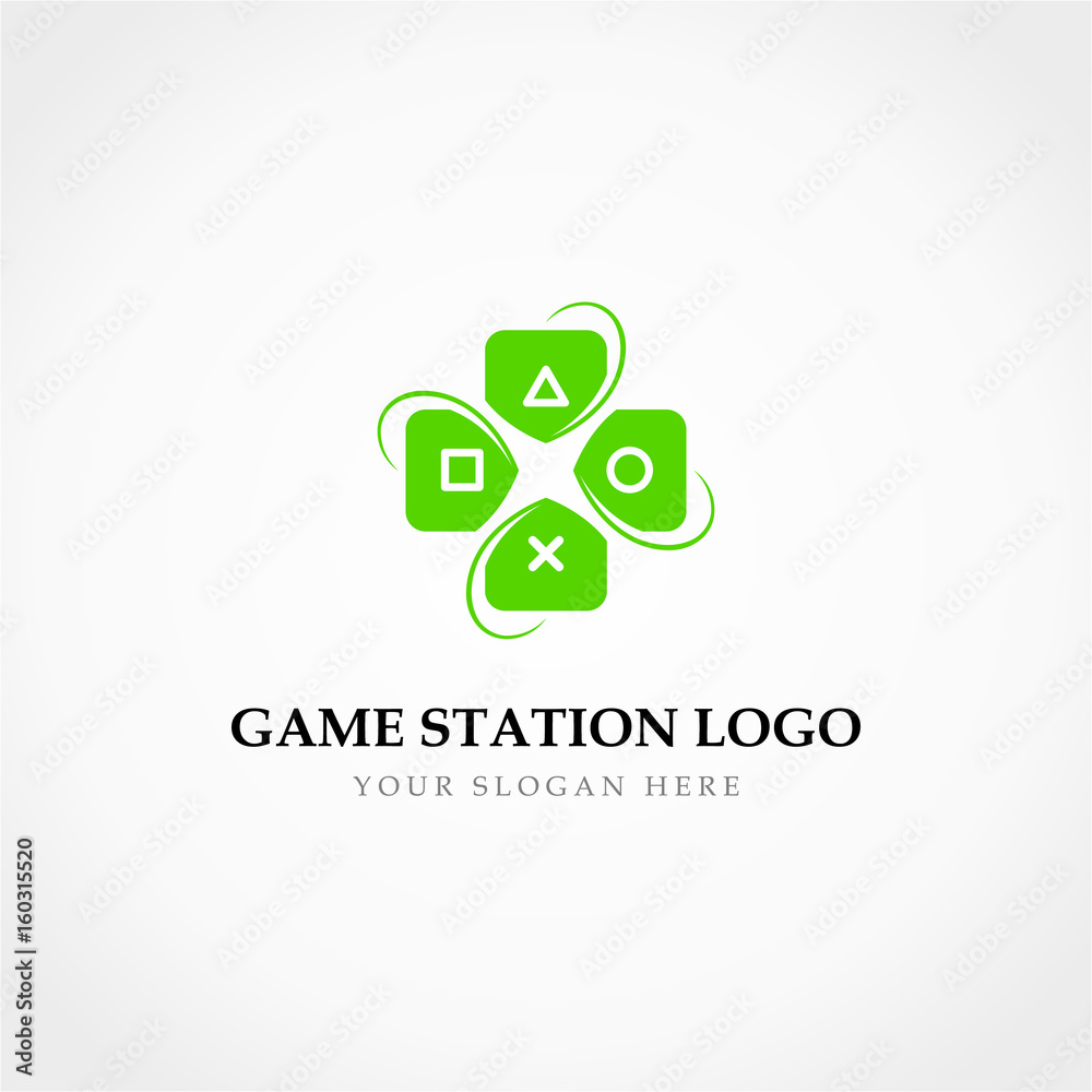 Game Station Logo Stock Vector