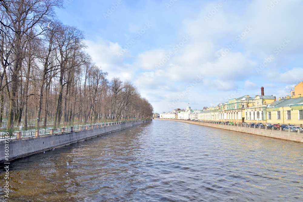 Fontanka River in center of St.Petersburg.