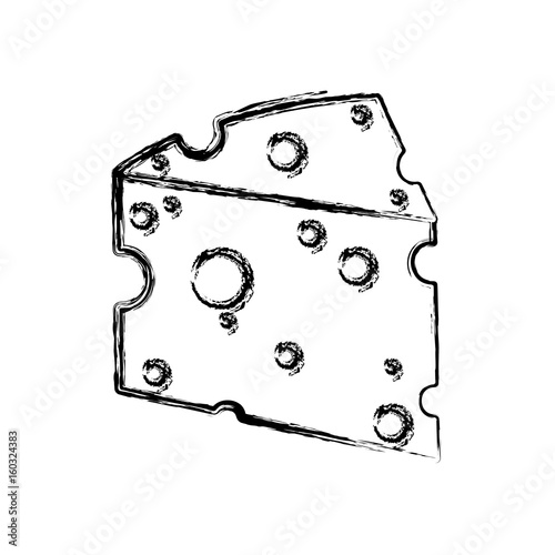 cheese icon over white background vector illustration