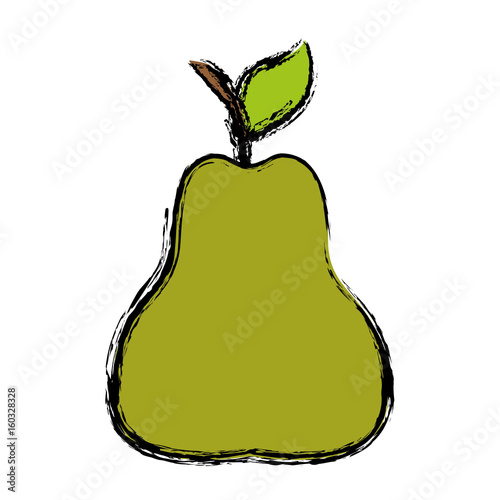 pear fruit icon over white background vector illustration