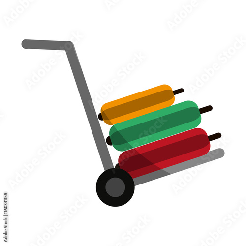 luggage cart and travel suitcase icon image vector illustration design 