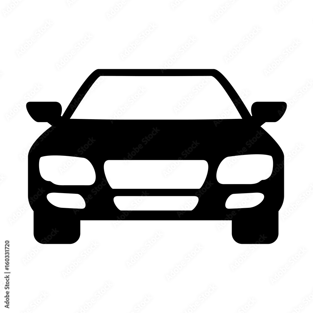 silhouette of car icon over white background front view vector illustration silhouette of car icon over white background front view vector illustration