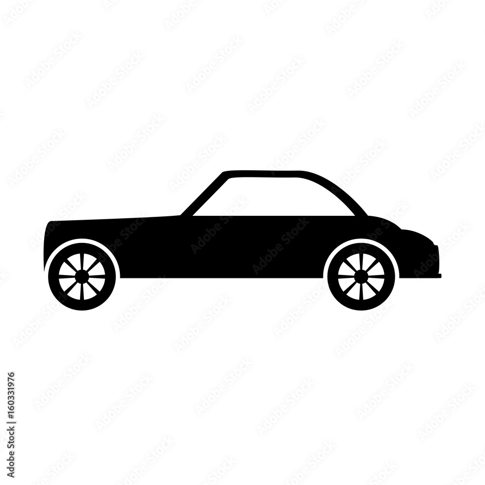 silhouette of car icon over white side view background vector illustration