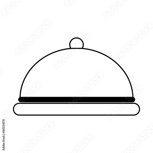 silver covered platter icon image vector illustration design 