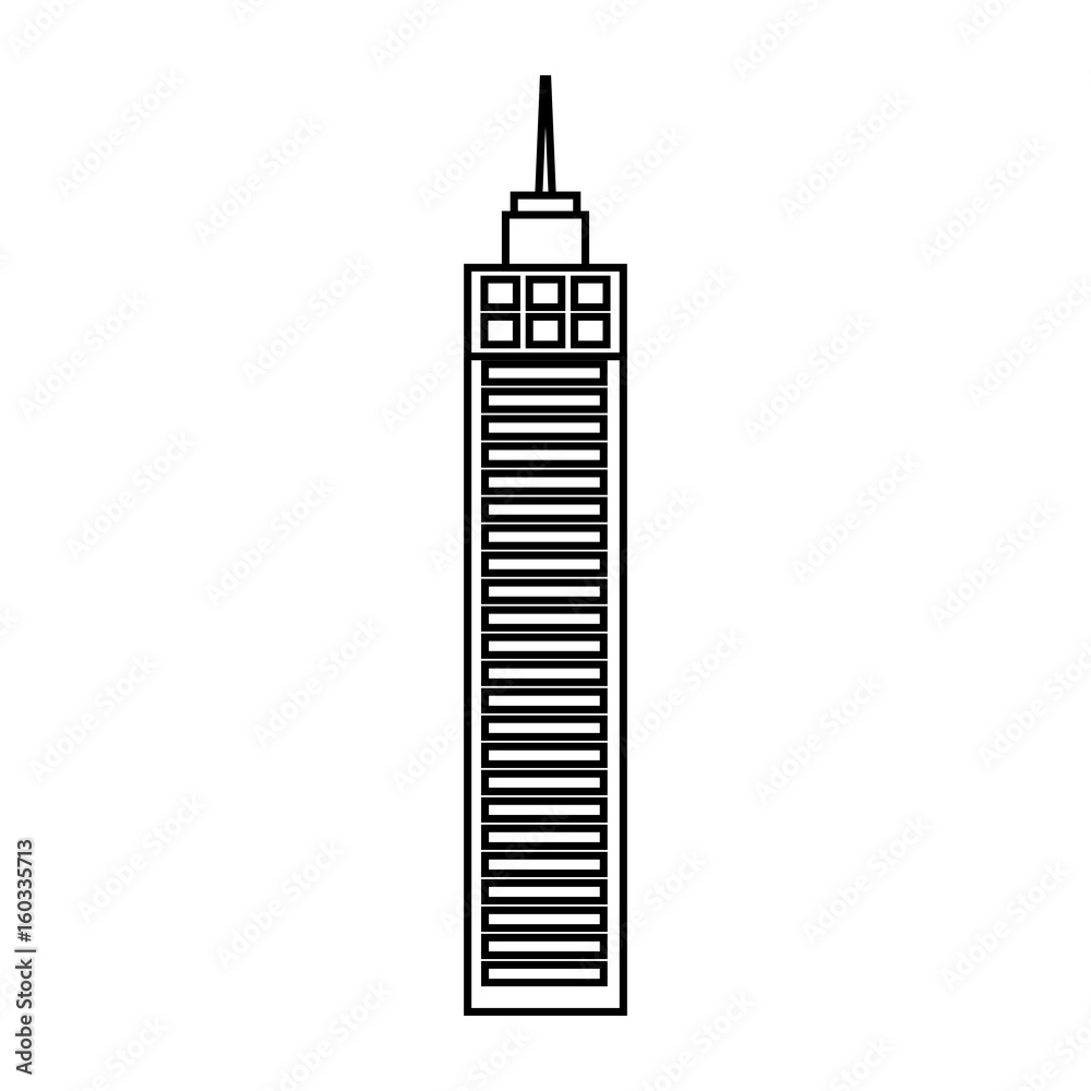 city skyscraper icon over white background vector illustration