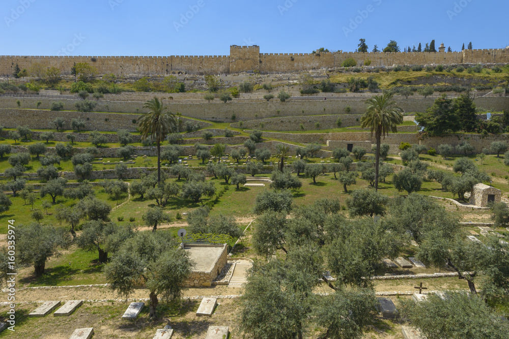 City Walls of Jerusalem above the Kidron Valley