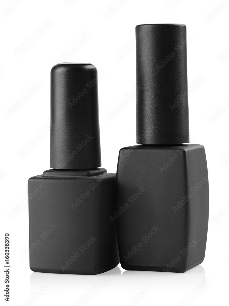 Set of two black bottles with nail polish Set of two black bottles with nail polish