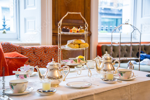 Classical london afternoon tea with english breakfast photo