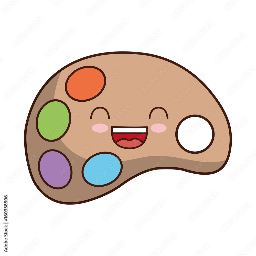kawaii paint palette icon over white background colorful design vector illustration kawaii paint palette icon over white background colorful design vector illustration