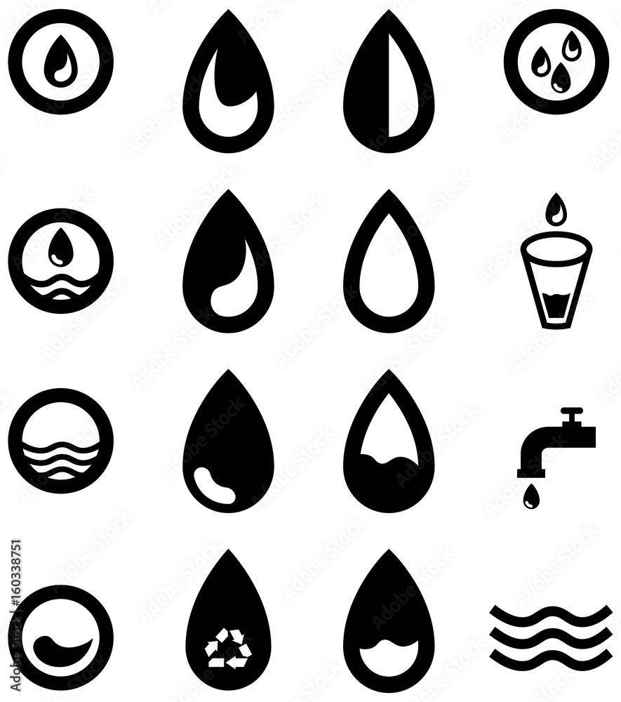 water icons set. vector illustration. water icons set. vector illustration.