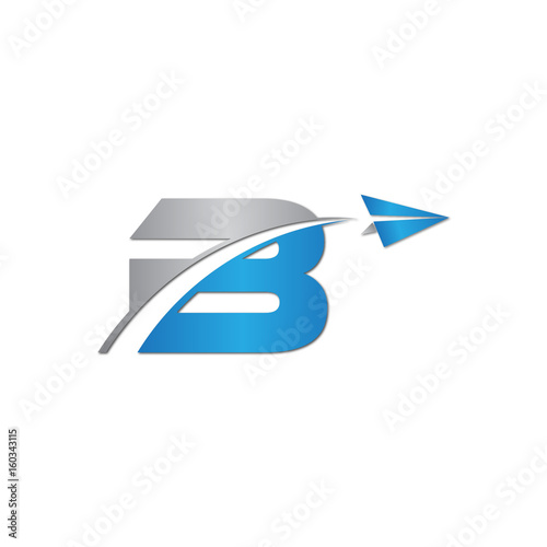 initial letter B logo Origami paper plane