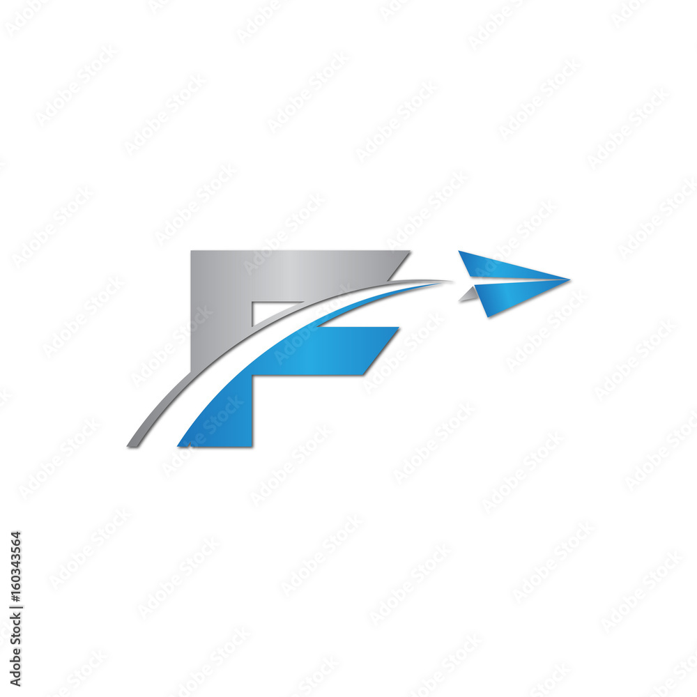 initial letter F logo Origami paper plane initial letter F logo Origami paper plane