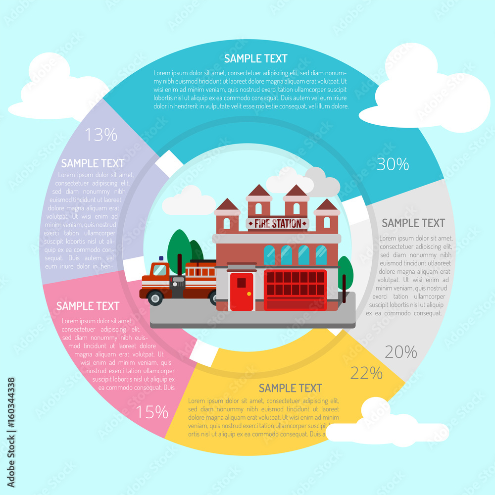 Naklejka premium Fire Station Infographic