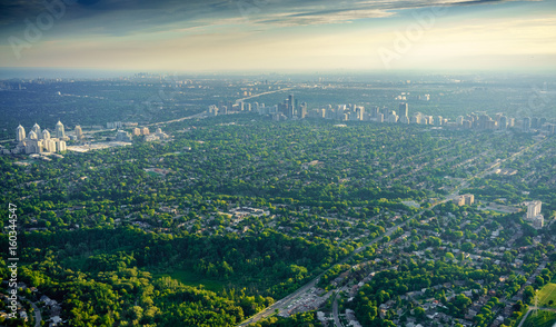 Photography Elevated view of residential suburbs and urban areas, Toronto, Ontario, Canada