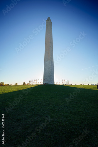 Washington Monument against a clear blue sky, Washington DC, USA.
