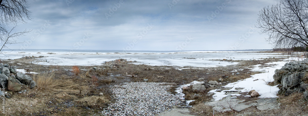 Panoramic view of rural scene of seascape, at day, Ontario, Canada. Panoramic view of rural scene of seascape, at day, Ontario, Canada.