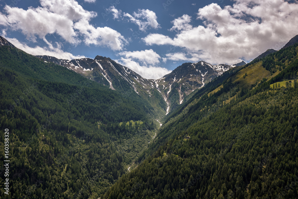 Scenic view of the swiss alps near the italian border.