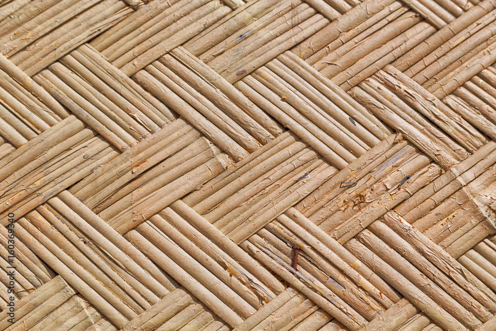 a wall build on wicker bamboo
