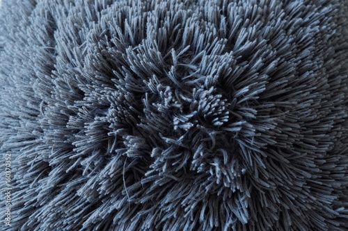 Beautiful grey fluffy rug with long wool