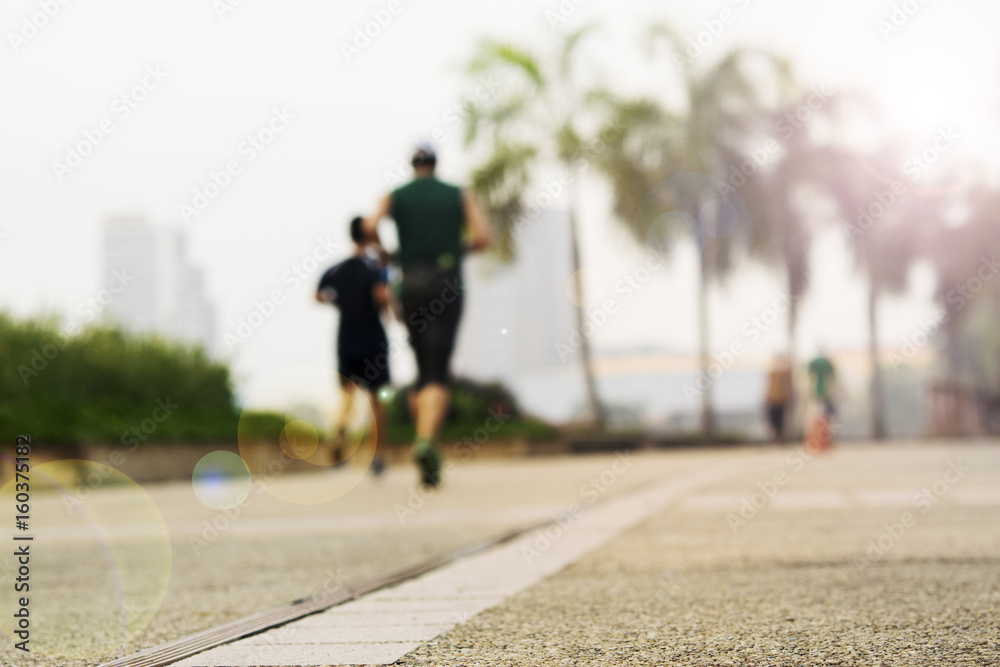 Obraz premium Jogging in the park at the morning