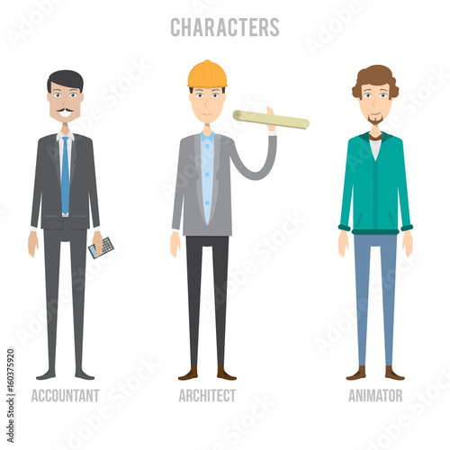 Character Set include Accountant, Architect and Animator