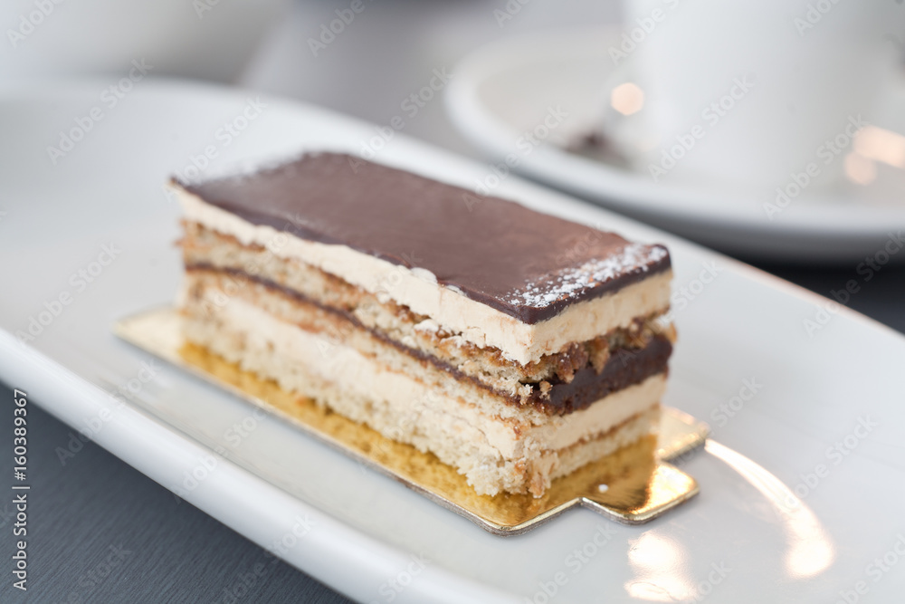 Slice of cake with cream Slice of cake with cream
