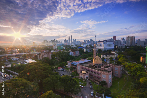 Canvas Print sunrise moment view of kuala lumpur city