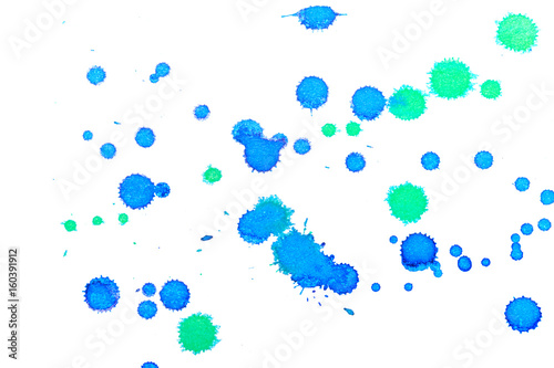Abstract blue green ink splash
