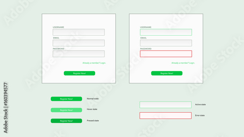Vector Register Form Template