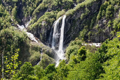 Polikar Waterfall on the slope of the mountain near the Krasnaya Gorki of the Krasnodar Region