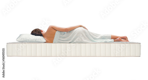 Woman sleeping on mattress