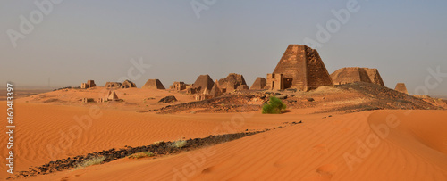 Panorama of Nubian Pyramids in Sudan photo