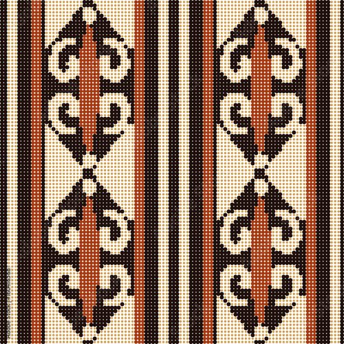 Halftone colorful seamless retro pattern primitive aboriginal triangle spiral curve line