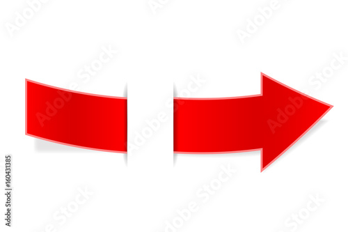 Red arrow through white paper pocket Free Download Red arrow through white paper pocket - GFXLoad