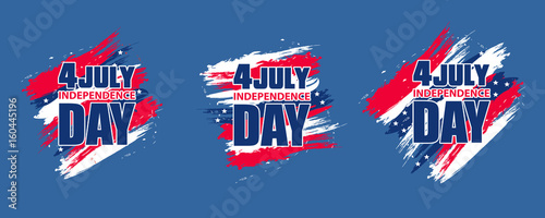 Dynamic design elements for independence day USA 4th july. Set. Background for a flyer, sale, brochures, presentations, party etc. Vector