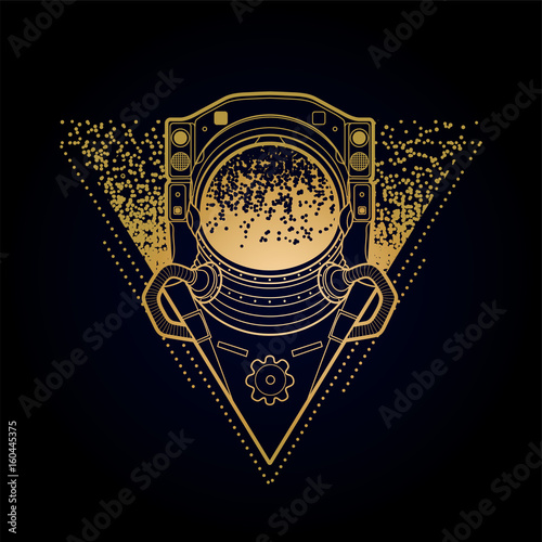Graphic austronaut in triangle
