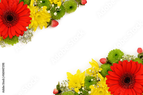Yellow, red and green flowe...