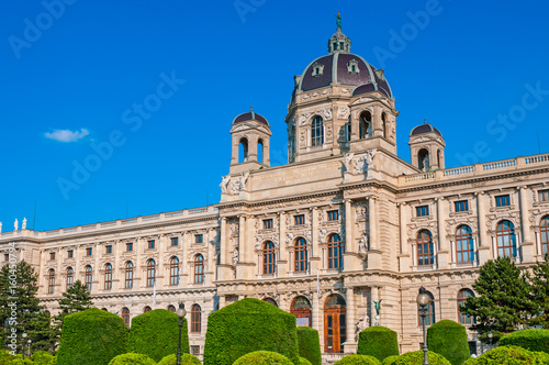 View of famous Natural History Museum with park in Vienna, Austria